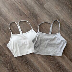 ALO Ribbed Bra Tops – Size Small (Great Condition)